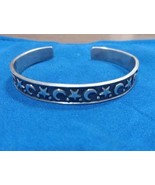 925 Sterling Silver Moon And Stars Coffee Bracelet 6.77 In Wrist Free Sh... - $1,094.95 MXN