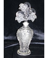 Vintage Imperial Glass Grape Leaves Crystal Satin Perfume Bottle with Stopper - £117.73 GBP