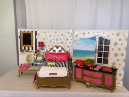 American girl doll Grand Hotel Bedroom Bathroom Vanity Desk  With Accessories - $196.04