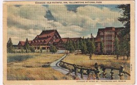 Wyoming Postcard Old Faithful Inn Upper Geyer Basin Yellowstone National Park - $2.15