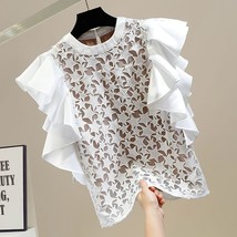 Elegant Fashion Flying Sleeve Blouses Women Korean Chic  work Blusas Mujer Summe - £65.95 GBP