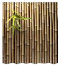 Bamboo 3D Printed Outdoor Shower Curtain Zen Japanese Nature Fabric Shower Curta - £26.34 GBP