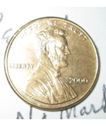 GOLD TONED 2000 LINCOLN PENNY NO MARK - $207.58 MXN