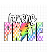 Ravens Pride PNG, Checkered Ravens PNG, Lightning Bolt Design, Neon Masc... - $45.66 MXN