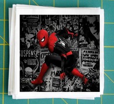 SpiderMan Fabric Square 8x8 &quot; Quilt Block Panel for Sewing Quilting Crafting - £3.55 GBP