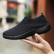 Women Flats Shoes Plus Size 43 Breathable Mesh Platform Sneakers Women Slip on S - £19.87 GBP