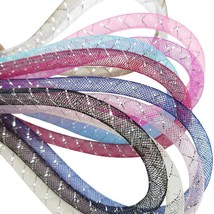 Assorted 13 Colors 26Yards Solid Mesh Tube Deco Flex For Wreaths Crafts (Mix, 3/ - £20.77 GBP