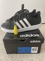 Adidas Women Size 6.5 AW4288 Cloudfoam Advantage Black Athletic Sneaker 3-stripe - £35.48 GBP