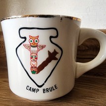 Vintage Boy Scouts of America Camp Brule Totem Pole Owl Mug Cup BSA 3 1/... - $7.57