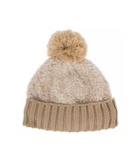 CEDARWOOD THREADS ~ Taupe &amp; White ~ Cuffed ~ Pom Pom ~ Beanie ~ Hat - $28.06 CAD