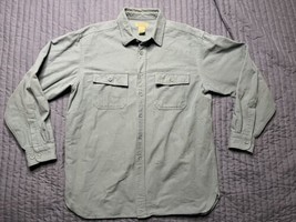 LL Bean Chamois Long Sleeve Button Up Shirt Men’s Large Green - $21.78