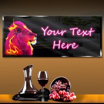 Personalized Flaming Pink Lion Neon Sign 600mm X 250mm - £97.85 GBP+