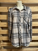 Rue+ Pink Gray Plaid Flannel Shirt Woman&#39;s Plus Size 1X KG - £7.91 GBP
