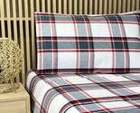 Flannel From Portugal Red Plaid Flannel Sheet Set 4 Piece King 100% Cotton - $69.99