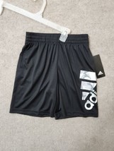 Adidas Badge of Sport Shorts Boys S 8 Black Camo Logo Print Athletic NEW - $19.67