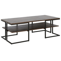 45" Black Steel Coffee Table With Shelf - $319.49