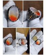 Natural Suleiman Agate With handmade Turkish Silver Sterling Ring - $48.90