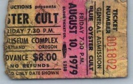 Vintage Blue Oyster Cult Ticket Stub August 10 1979 Portland Oregon - £27.23 GBP