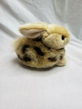 Spotted Brown Plush Bunny Rabbit Crouching  7 X 5 Inches Stuffed Animal - £12.39 GBP