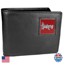 NCAA Siskiyou Sports Nebraska Cornhuskers Leather Bifold Wallet Black - $58.31