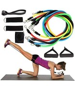 11 PCS Resistance Bands  Portable Set, with Door Anchor, For Home Work o... - £9.45 GBP