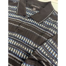 Jhane Barnes Men Polo Shirt Geometric Abstract Black Short Sleeve XXL 2XL - $24.72