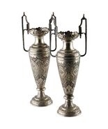 Paire De Ancien Vtg Perse Argent Gravé Vases - $4,188.45 CAD