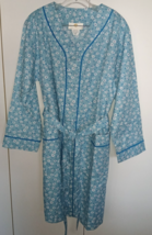 STAN HERMAN LADIES LS COTTON/POLY BUTTON/TIE FINE RIBBED ROBE-VTG. NWOT-... - $22.00