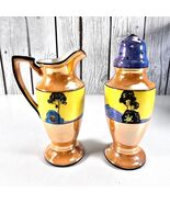 Noritake Lusterware Creamer &amp; Muffineer Japan Lustre Hand Painted Sugar ... - $39.59
