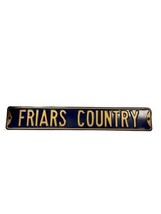Vtg FRIAR COUNTRY License Plate Metal Sign 36” x 6” Man Cave Decor Heavy Padres - $49.49