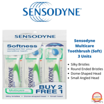 SENSODYNE Sensitive Teeth Toothbrush Multicare Soft Silky Bristles - 3 U... - $26.56