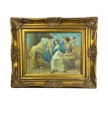 Antique 1850-1870 Frame With Oil Painting Women Swimming - $701.72 CAD