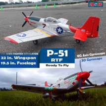 RC Airplane P51 Mustang Fighter Warbird Aerobatic Flight w Navigation Li... - $182.46 CAD