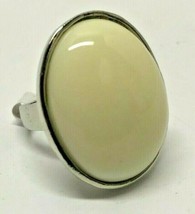 Large Stone White Opaque AGATE Size 7 US or 17 Euro Ring NEW - £6.33 GBP