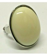 Large Stone White Opaque AGATE Size 7 US or 17 Euro Ring NEW - $150.76 MXN