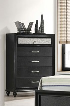 Glam 5-Drawer Chest, Black &amp; Shimmer - $663.99