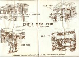 Knotts Berry Farm Placemat &amp; Chicken Dinner &amp; Steak House Menu Brochure Map - $17.82