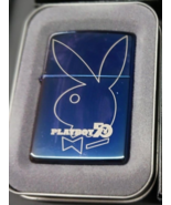 Gorgeous Playboy Polished Blue 50th Anniversary Zippo Lighter - $47.45