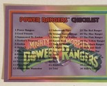 Mighty Morphin Power Rangers 1994 Trading Card #72 Checklist - $1.97
