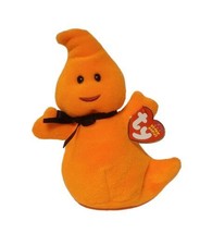 TY Beanie Baby HAUNT Halloween Orange Ghost 7&quot; w/ Tag 2010 Plush Boo MINT - £13.33 GBP