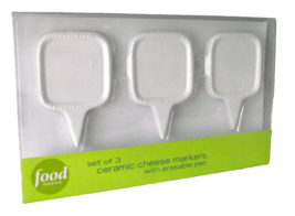 Cheese Markers Ceramic Labels Signs Erasable Pen White Herbs Pie Food Network 3 - £14.20 GBP