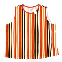 NEW Pleione Women&#39;s Sleeveless Pullover Knit Top 4XL Burnt Orange Stripe... - £15.43 GBP