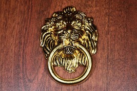 Die Cast Metal Alloy Lion Head Knocker Ring Holder for Mobiles (in Yellow Gold) - £4.02 GBP