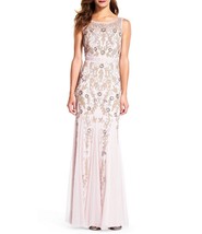 Adrianna Papell Icy Lilac Beaded Illusion Yoke Gown Formal Dress    10  ... - $236.61