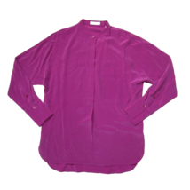 NWT Equipment Marche in Wild Aster Purple Silk Half Button Blouse Shirt XS - $92.00