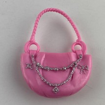 Unbranded Barbie Or My Scene Pink Handle Purse Silver Accented Toy Accessory - £10.59 GBP