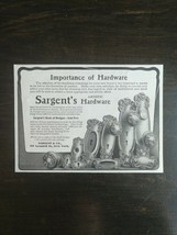 Vintage 1907 Sargent&#39;s Artistic Hardware Sargent &amp; Co. New York Original Ad - £5.23 GBP