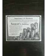 Vintage 1907 Sargent&#39;s Artistic Hardware Sargent &amp; Co. New York Original Ad - £5.22 GBP