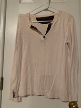 Vintage LRL Lauren Jeans Co Size L Beige Heather Long Sleeve V-Neck Knit Top - £3.12 GBP