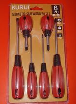 KURUI Magnetic Screwdriver Set 6-Piece  Tool Set 3 Phillips and 3 Flat Head - $9.90